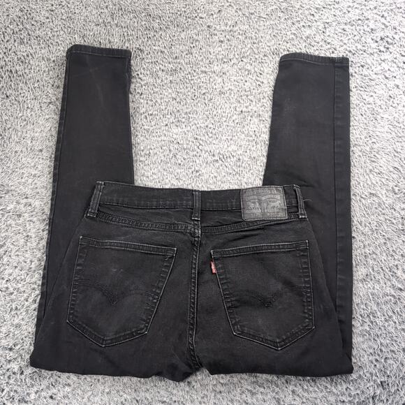 Levis 512 Jeans Men 30x29 Black Slim Tapered Stretch Denim Casual Chore Work - Picture 1 of 9